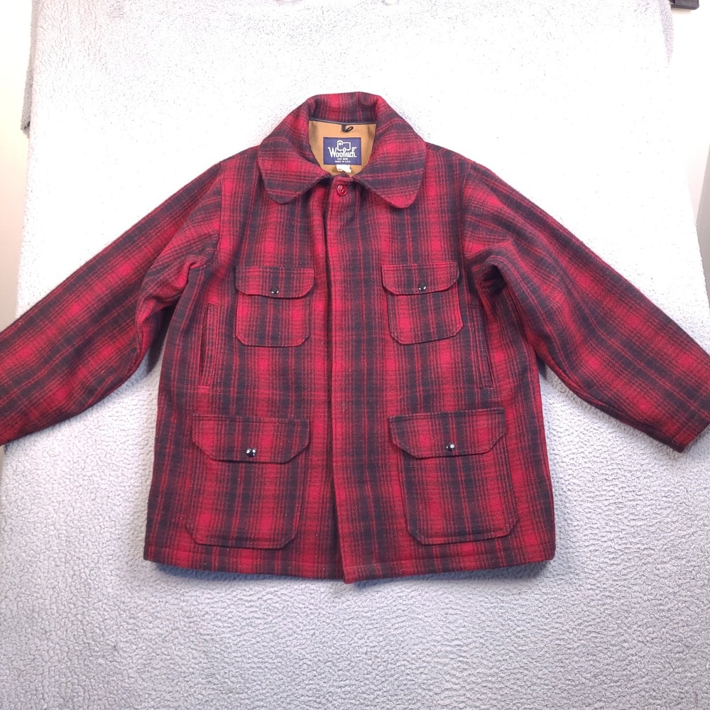 Vintage Woolrich‎ 503 Mackinaw Jacket Mens 46 Buffalo Plaid Wool Cruiser Coat